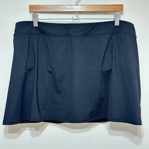 Lands End Swim Skirt Women 26 Black Lined Modest Swimwear Resort Cruise Vacation